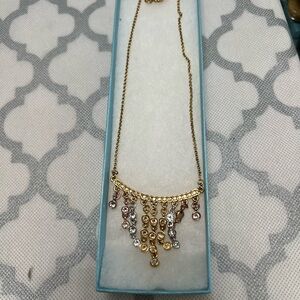 Elegant Tri color Gold and Rose Gold and Silver Necklace